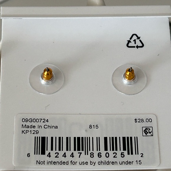 NWT! Karl Lagerfeld Pink and Gold-Tone Floral Earrings - Picture 6 of 7